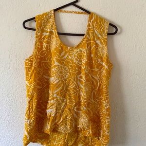 Mustard Top with ruffle detail